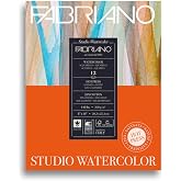 Fabriano Studio Watercolor Pad, Hot-Press, 8" x 10", 140 lb., 12 Sheets