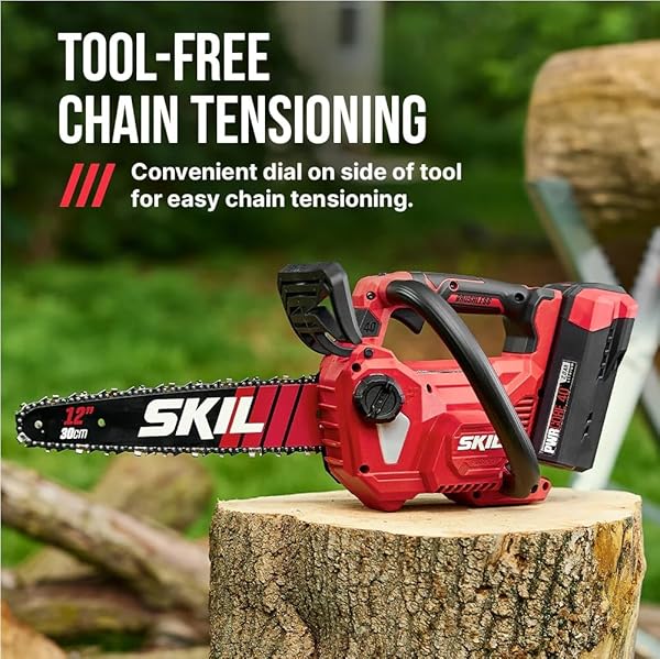 SKIL PWR CORE 40 BRUSHLESS 40V 12-INCH CHAINSAW KIT, BATTERY POWERED CHAINSAW, ELECTRIC CORDLESS, INCLUDES 40V 2.0AH BATTERY AND CHARGER – TH1200C-11
