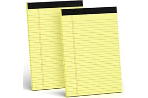 ZAVIKO Legal Pad 8.5 x 11, Wide Ruled, 2 Pack, Yellow Legal Pad 8-1/2 x 11, Lined Paper Pads 8.5 x 11, Easy Tears Off, Cardboard Backing, Lined Writing Note Pad, Yellow 70 GSM Pads Of Paper, 30 Sheets/Pad