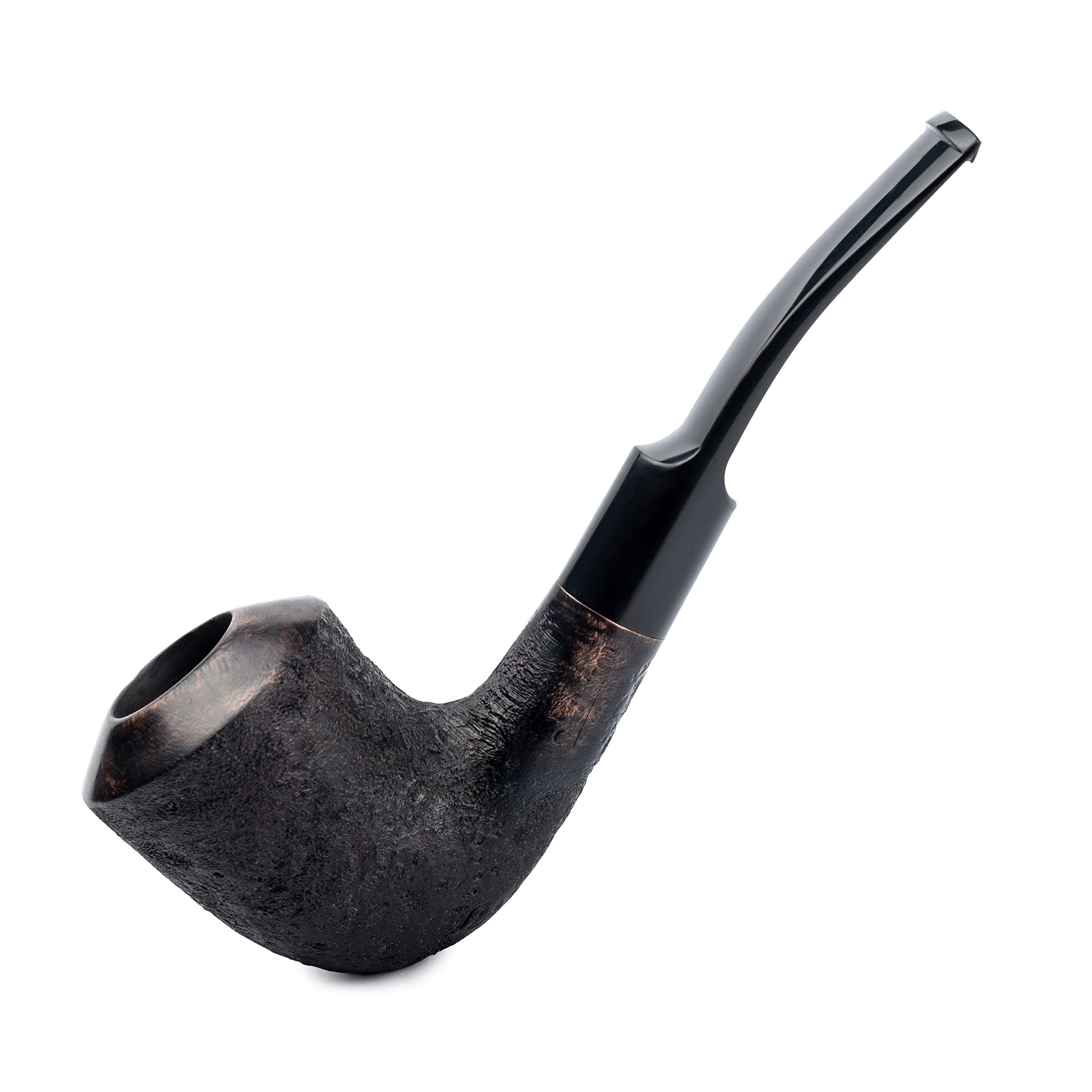Dr. Watson - Tobacco Pipe, classic Bent Dublin shape, Handcrafted from Briar Root, Fits 9mm filter (Black)
