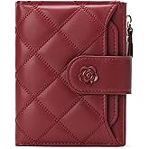 RNIEGA Small Wallets for Women Leather Bifold Wallet Women RFID Blocking Purse Credit Card Holder with 15 Card Slots and ID Window Coin Pocket