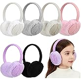 Chicingyou 6 Pcs Winter Earmuffs for Kid Toddler Knitted Ear Covers Bulk Plush Outdoor Children Cold Weather Ear Warmer