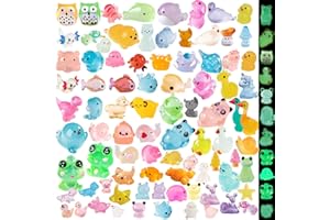 U-Zimikee 130 Pcs Glow-in-The-Dark Mini Resin Animals Luminous Miniature Animal Figurines Small Animals to Hide Tiny Little Animal Figures Bulk for Fairy Garden Dollhouse Craft Accessories