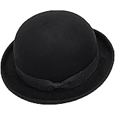 Vintage Bowler Hats 1920s Pork Pie Derby Church Hats for Women Men（Fit for S/M）