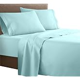 Clara Clark &reg; Supreme 1500 Collection 4pc Bed Sheet Set - Queen Size, Light Blue Aqua