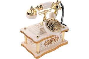 SHINEOFI Vintage Dial Telephone Music Box Classic Old Fashioned Model for Entryway and Bar