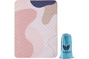 Gealaek Waterproof Picnic Blankets Sandproof Beach Blanket 3-Layers 60x80 Inches Large Foldable Outdoor Blanket for Camping, Park, Travel, Grass, with Carry Bag 05w