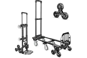 KEDSUM Folding Stair Climbing Dolly, Heavy Duty Dolly Cart with Wheels, Simple Convertible