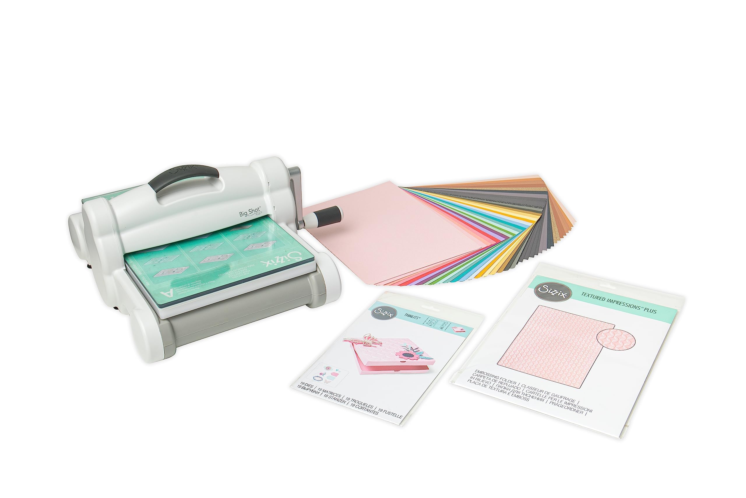 Sizzix Big Shot Plus Kit de iniciación (9), blanco/gris
