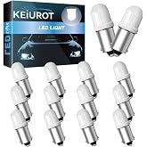 Keiurot 44 47 755 Bulb BA9S Pinball Led Bulbs, 6V/6.3V AC/DC 15Pack | 6500K White Fog Lens, Nonpolarity Fits 756 1893 1895 1847 For Pinball Machine, Vintage Radios and Amplifier Pilot Lights
