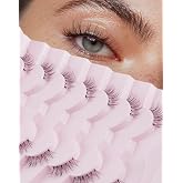 Easeful Half Lashes Natural Corner Eyelashes Wispy Natural Look Clear Band 3/4 Lashes Half-01