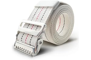 MIHEQIKQI Transfer and Gait Belt with Metal Buckle and Belt Loop Holder - Standing and Transfer Walking Assist Aid for Seniors, Elderly Patients, Caregiver, Nursing, Therapist, 60 inch