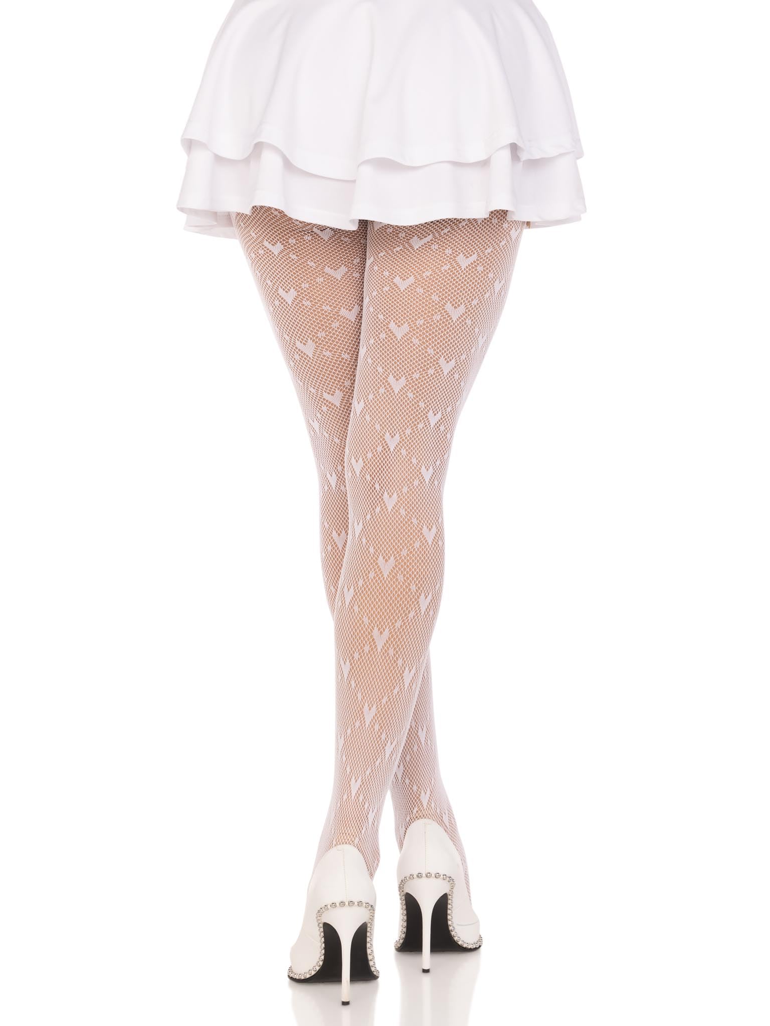 Leg Avenue Womens Love Struck Heart Net Tights