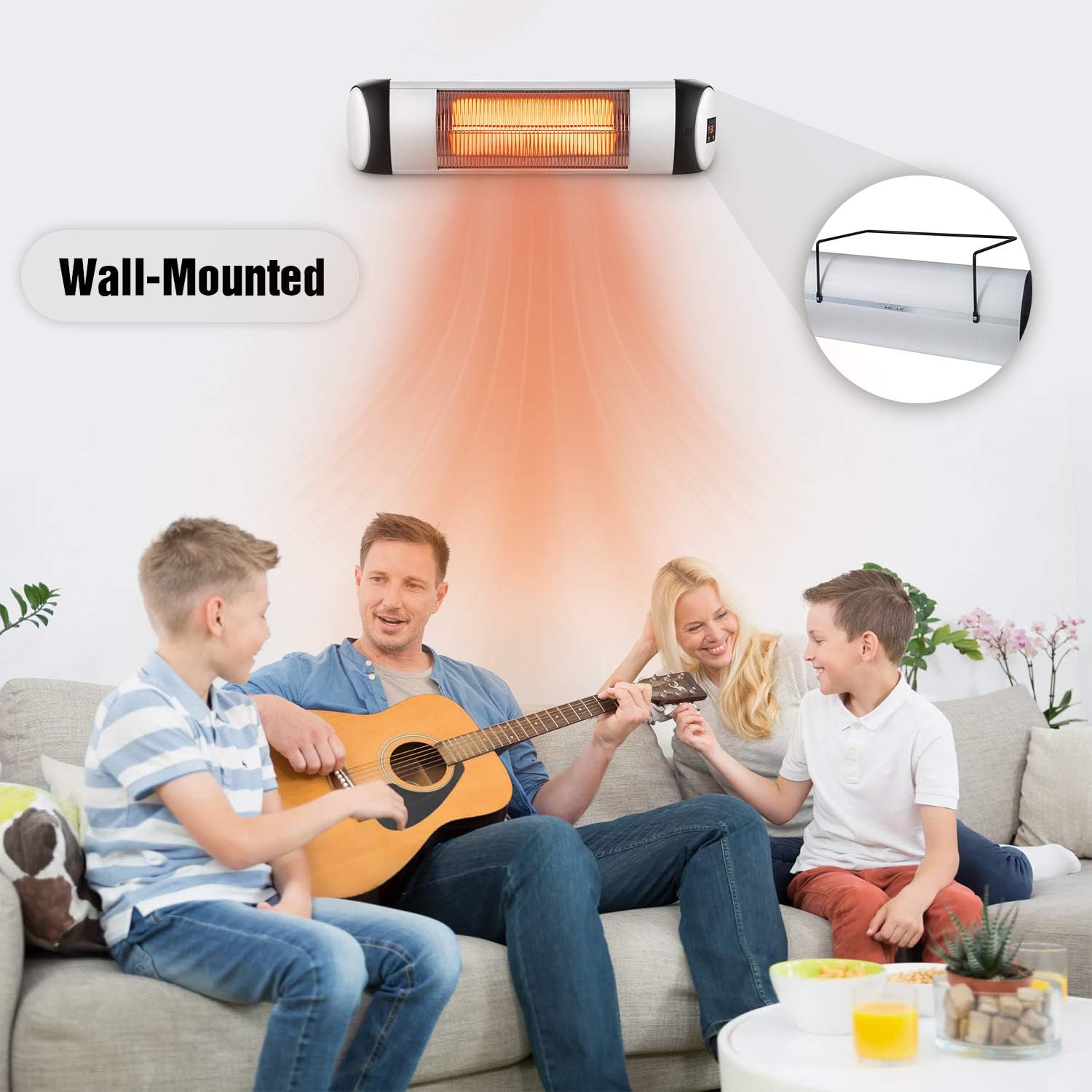 Kismile Electric Patio Heater,Portable Outdoor Heaters,Infrared Patio Heaters for Indoor/Outdoor use,Freestanding Wall Heater,500W-1500W Adjustable Heating Modes with Display and Switch: Kitchen & Dining