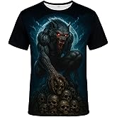 QTAGTESS Funny Wolf Graphic T-Shirt Novelty Short Sleeve Crewneck Shirt