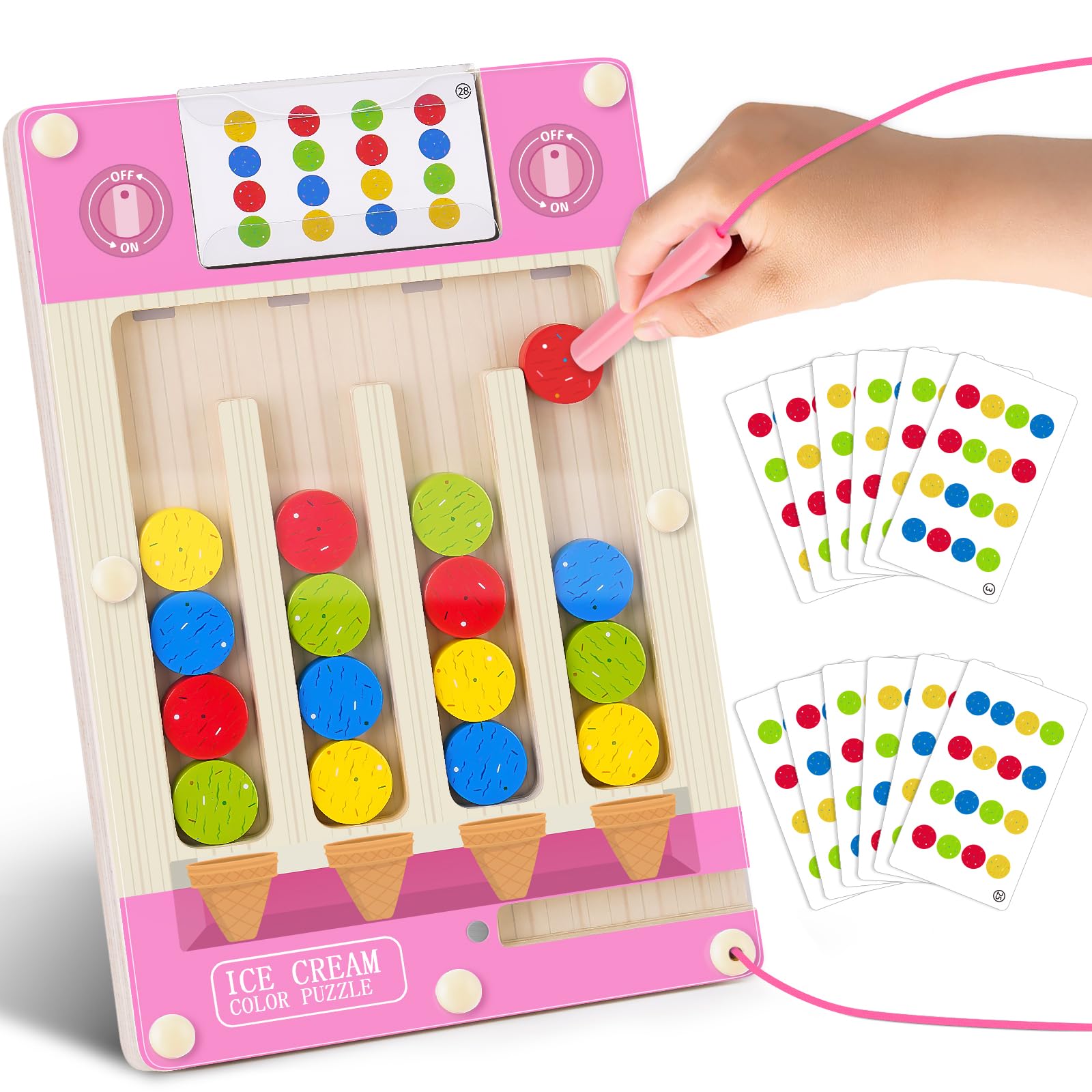 Girls Birthday Gifts for 3 4 5 Year Old, Montessori Puzzle Toys for 3-6 Year Olds Color Sorting Sensory Toys for Autism Kids Age 4-5-6 Girls Boy Magnetic Fine Motor Skill Toy for Car Plane Activities