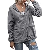 JMinger Women's Raincoats Lightweight Waterproof Windproof Adjustable Windbreaker Rain Jackets Hooded with Pockets S-XXL