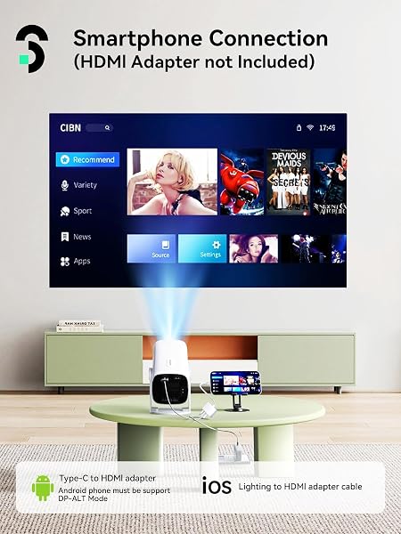 SOOMFON MINI PROJECTOR 1080P SUPPORT – PORTABLE SMALL VIDEO MOVIE PROJECTOR BLUETOOTH 5.1 AUTO KEYSTONE ELECTRIC FOCUS FOR BEDROOM/WALL/HOME/OUTDOOR/IPHONE/ANDROID/TV STICK
