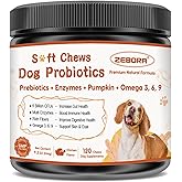 Probiotics for Dogs, Dog Probiotics for Digestive Health, Plus Pumpkin and Fish Oil, for Gut & Itchy, 120 Soft Chews