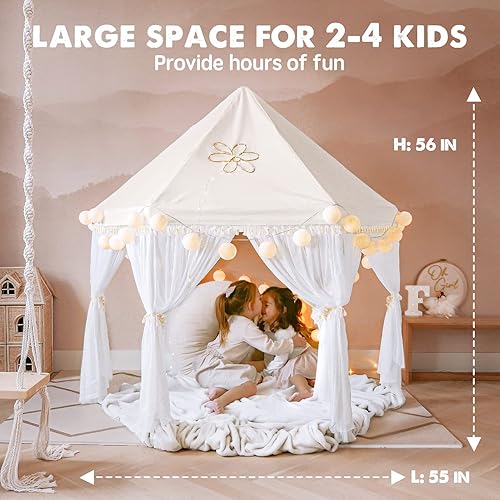 Tiny Land Kids Play Tent, Indoor Tent for Girls Playhouse 55