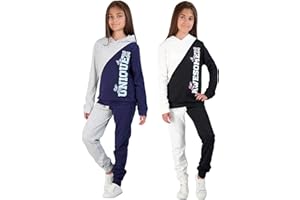 Star Ride Sweet Butterfly Girls 4-Piece Fleece Active Hoodie and Athletic Jogger Sweatpants and Sweatshirt Kids Clothing Set