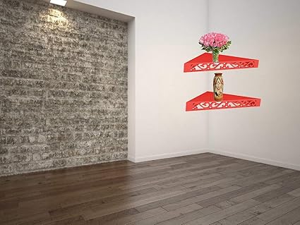 Buy Beautiful Designed Wooden Wall Corner Shelf Decor Shelf Set Of