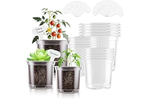 SupKing Clear Nursery Pots 5/4/3.5 Inch Plastic Seed Starter Plant Flower Pot with Drainage Holes for Transplanting Succulent