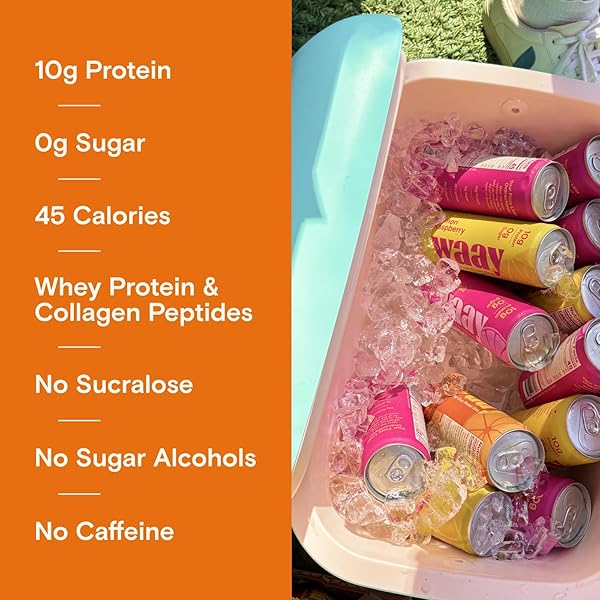 WAAY ORANGE SPARKLING PROTEIN WATER, 12 FZ
