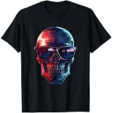 Skull wearing Sunglasses Gothic Goth Skeleton Emo Graphic T-Shirt