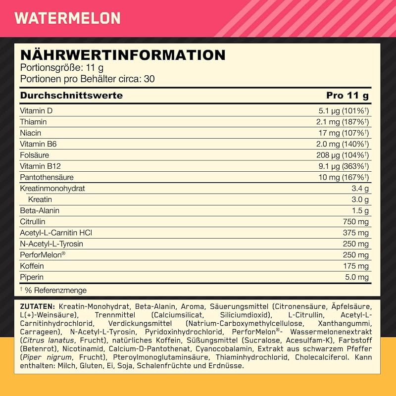 Gold Standard Pre-Workout Pulver, 330g, 30 Portionen