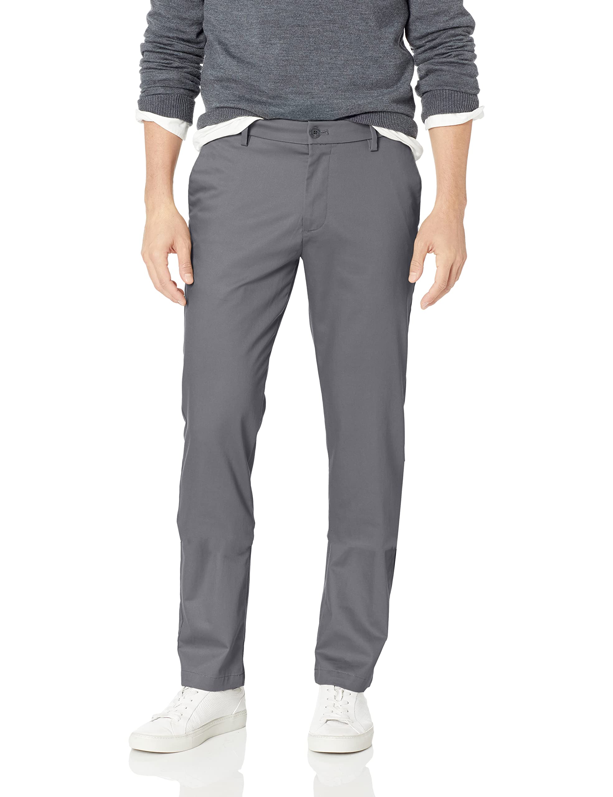 Dockers Classic Fit Signature Khaki Pantaloni Casual In Cotone Elasticizzato Con Pieghe - Vita 52, Lunghezza 30, Colore Bly Marino Navy - Vestibilità Classica, Comoda E Senza Pieghe