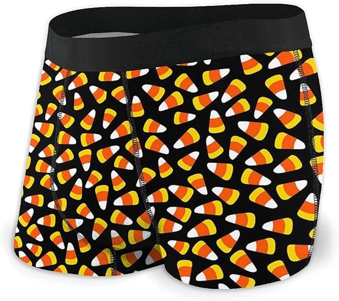 Candy Corn Halloween Fabric Men'S Breathable Stretch Boxer Briefs