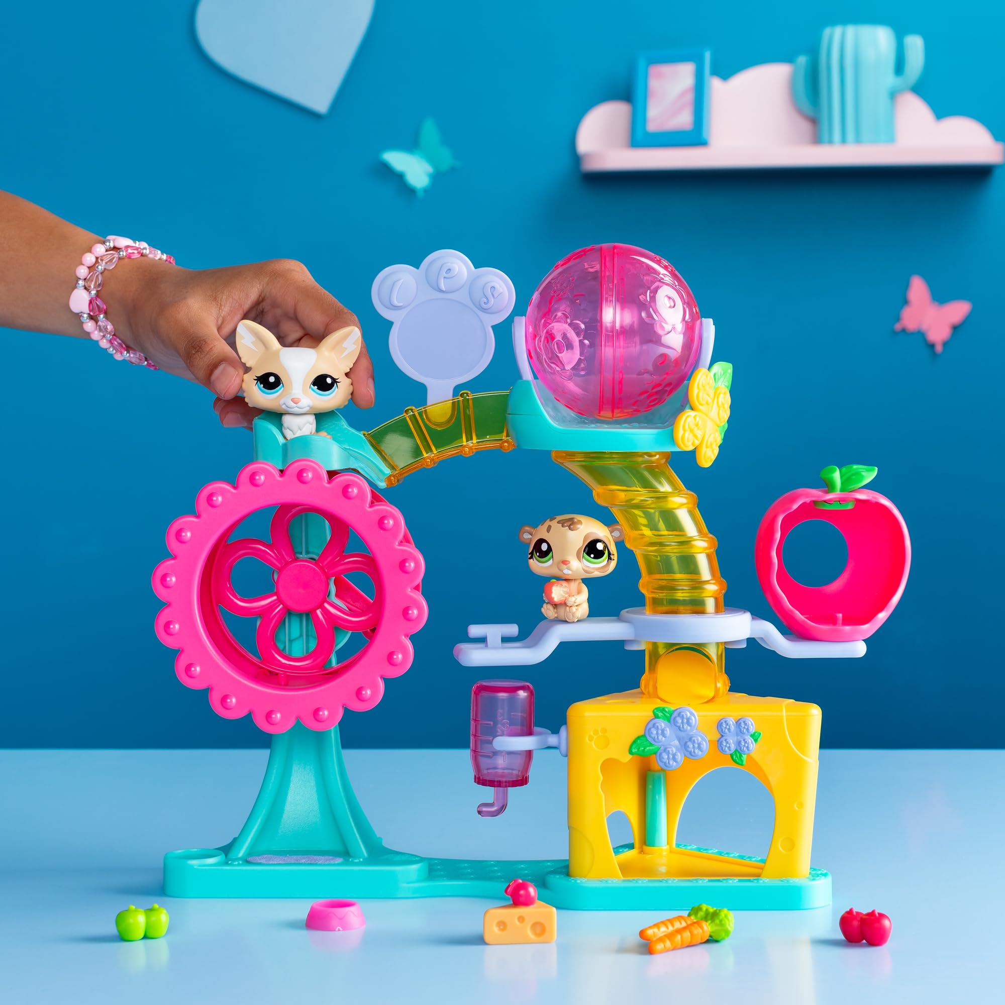 Littlest Pet Shop, Fun Factory Play Set - Gen 7, Pets #69 & #68, Authentic LPS Bobble Head Figure, Collectible Imagination Toy Animal, Kidults, Girls, Boys, Kids, Tweens Ages 4+