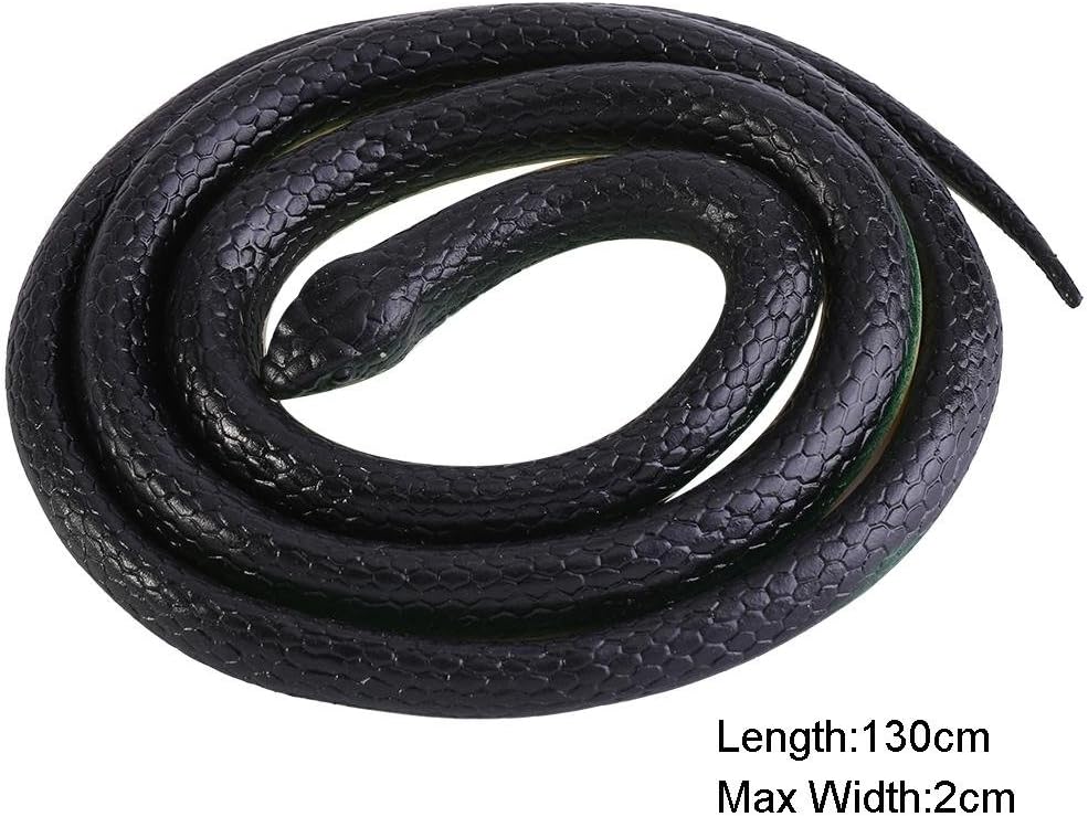 130cm Long Snake Toy, Realistic Soft Rubber Snake Garden Props Funny Joke Prank Toy Gift Idea for Boys and Girls - Image 3