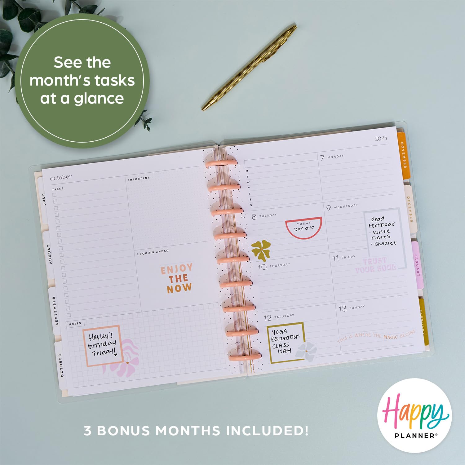 Happy Planner Disc-Bound 12-Month Academic Planner, Slovakia