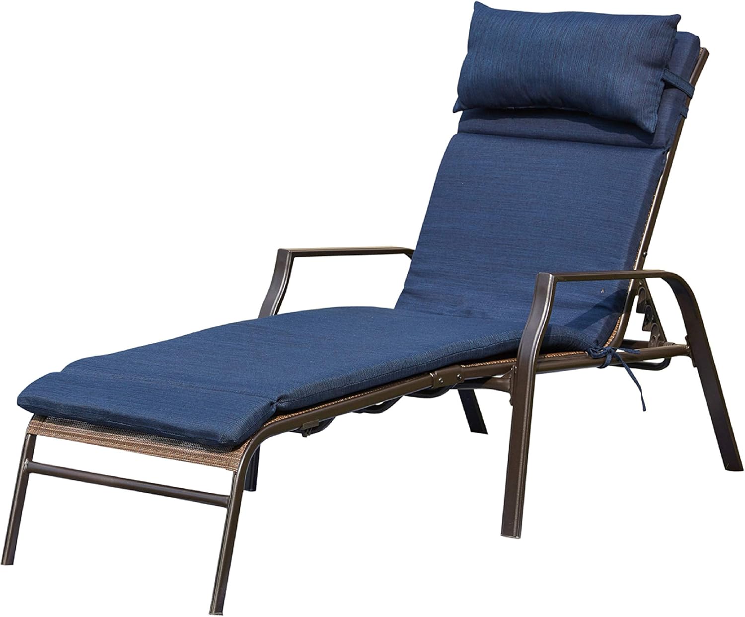 LOKATSE HOME 3 Pieces Outdoor Patio Chaise Lounge Chair Lounger Seating Furniture Set with Cushions and Table, Navy Blue : Industrial & Scientific