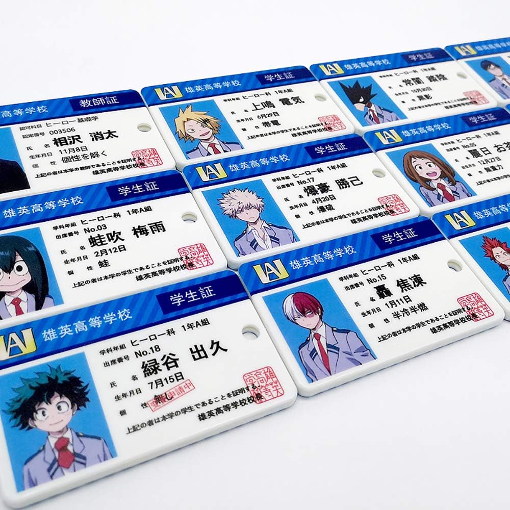 My Hero Academia Kirishima Eijirou Cosplay Hero Student Id Card Holders Keychain Collectibles 60nevada Animation Art Characters