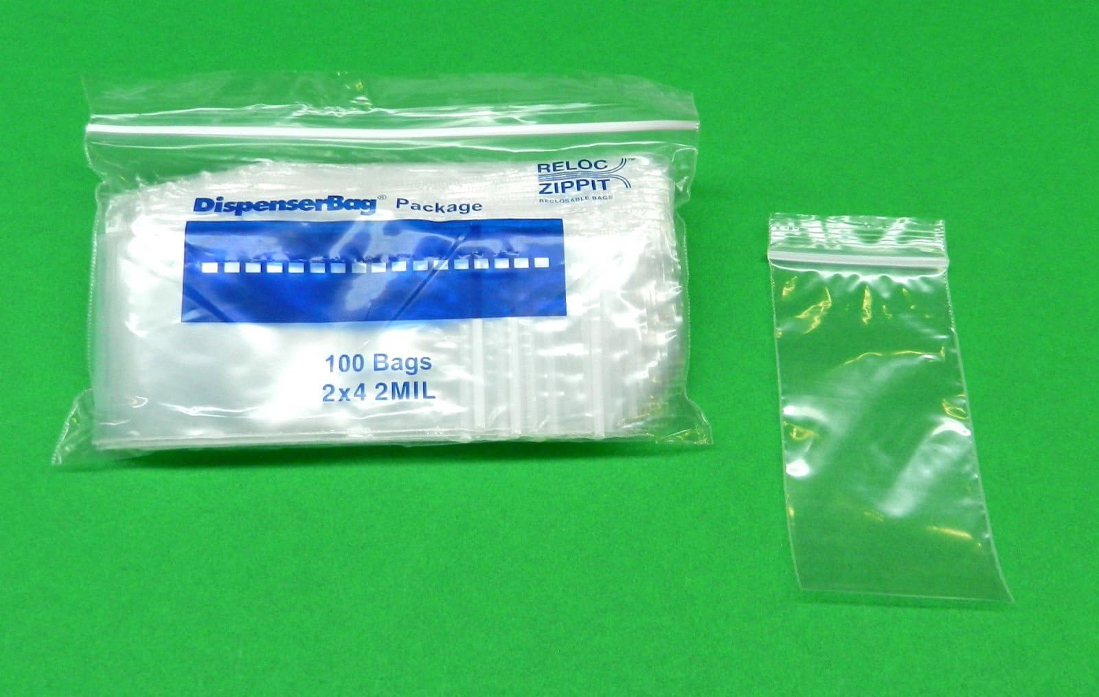 Ziplock Bags 2x4 Clear Zip Lock Seal 2mil Reclosable Poly Bag 2" X 4" 200 Pcs (6E)