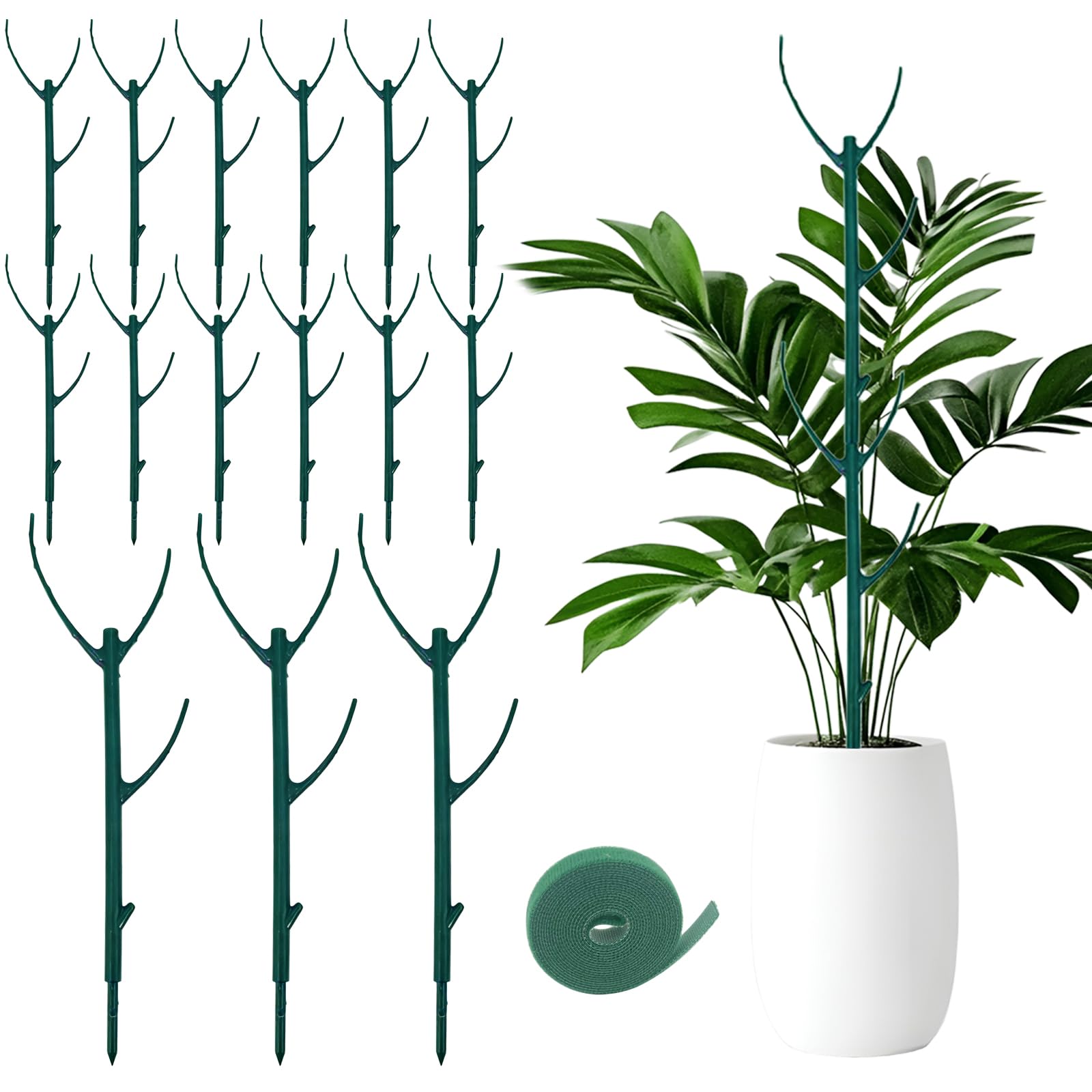 Photo 1 of 15 Pack Stackable Plant Support Stakes, Climbing Plant Support Pole, Philodendron Garden Stakes for Potted Plants, Plant Holder Stick for Monstera, Pothos