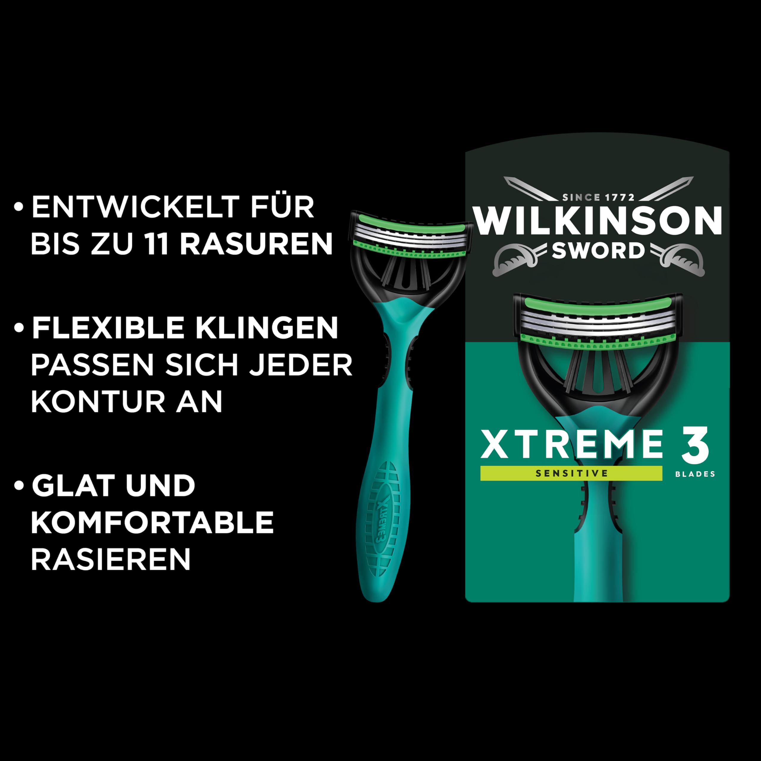 Wilkinson Sword Xtreme 3 Sensitive Einwegrasierer für Männer 16+8 2