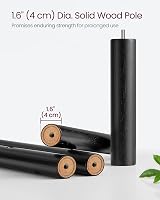 VASAGLE Coat Rack 8 Hooks Solid Rubberwood Free Standing Ink Black RCR010B01 view 4