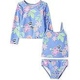 The Children's Place Baby-Girls and Toddler Long Sleeve Rashguard and Tankini Swimsuit, 3 Piece Set
