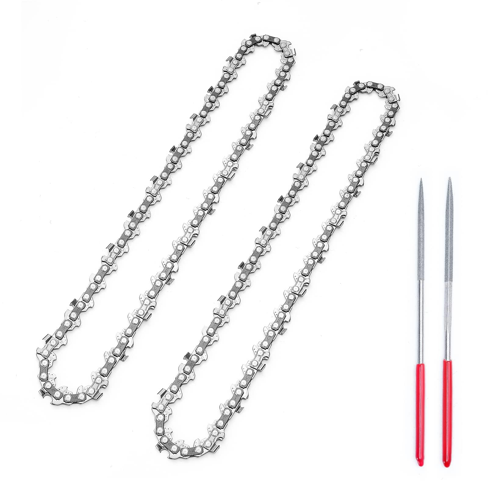 SEESII 8 Inch Chainsaw Chain 2 Pack with Sharpening Kit – 1/4" LP .043" Gauge 47 Drive Links, Compatible with Supstable 6C12S, and More