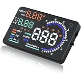 Windshield Heads Up Display for Car MAIMEIMI OBD2 Digital Speedometer with OBDII/EUOBD Interface HUD Car Speedometer MPH with Water Temperature, Trip, RPM, Alarms for OBDII/EOBD Gas Cars (2008+)