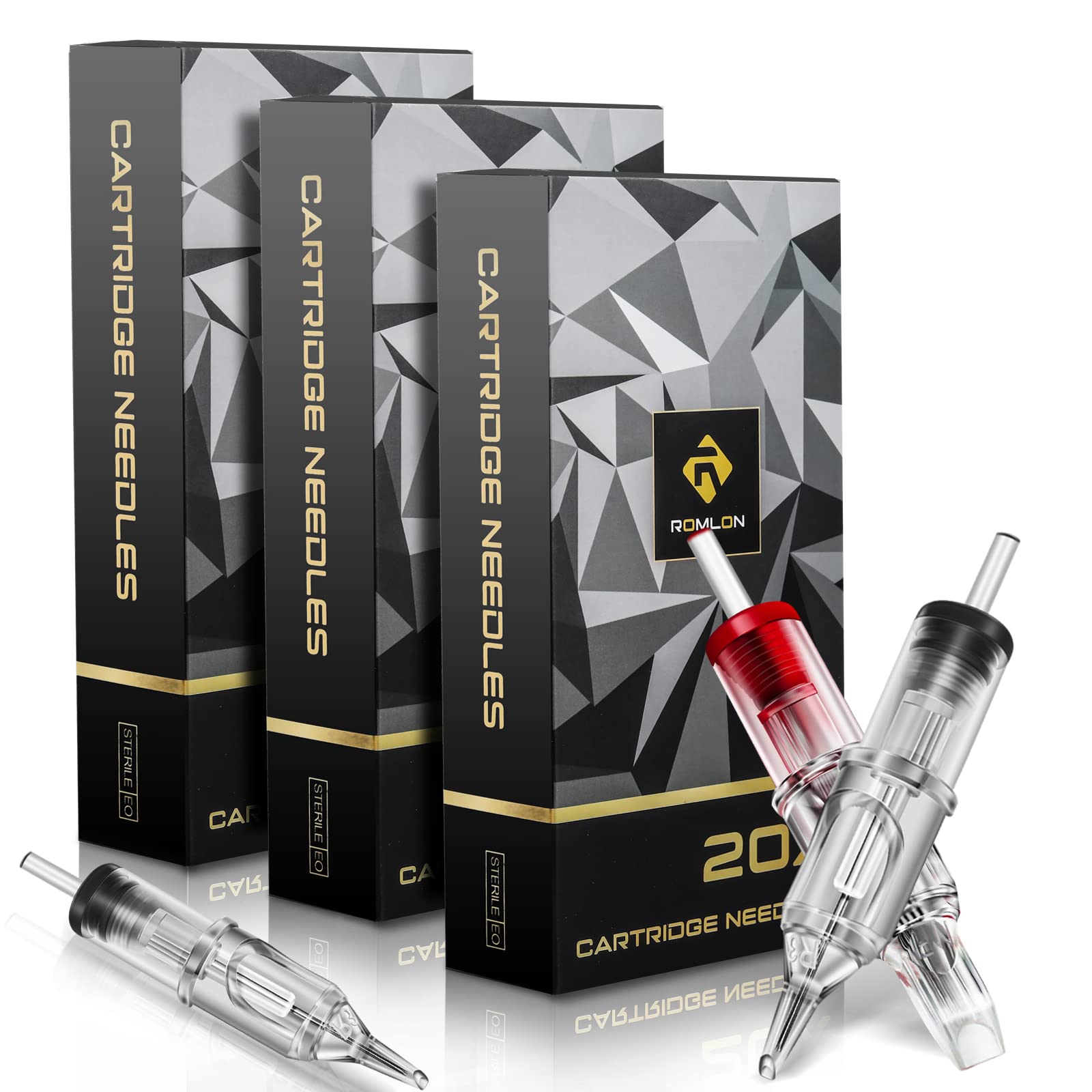 Tattoo Cartridge Needles - 60Pcs Assorted Standard Mixed Tattoo Needles Round Liner/Round Magnum 3RL 5RL 7RL 9RL 7RM 9RM Size for Tattoo Machine Tattoo Kits Tattoo Supplies