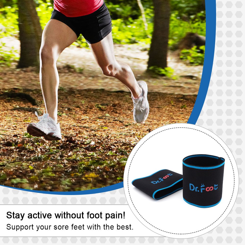 Dr. Foot’s Compression Copper Arch Support Socks, Plantar Fasciitis Braces / Sleeves Relief Pressure for Flat Feet, High Arches and Foot Pain (Large)