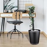 GORESE Leather Trash Can Wastebasket 9.4in Opening 11in H Black view 5