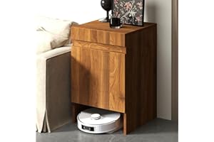 Robot Vacuum Stand Cabinet Sweeping Robot Storage Rack Side Table Storage Cabinet with Doors Wood Freestanding Rack End Side 