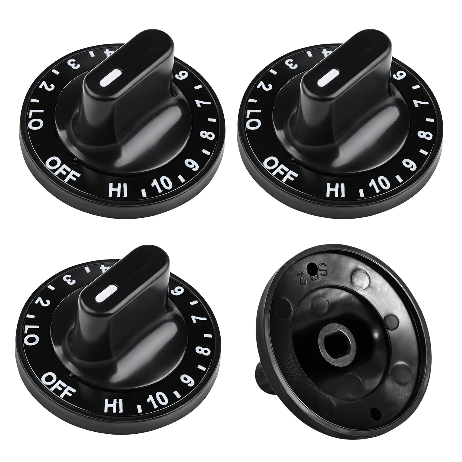Photo 1 of (4Pack) 12200035 Gas Stove Surface Burner Knob Kit Compatible with Jenn Air Whirlpool Kenmore DGGF3045RFB DGGF304GRFB Range Stove Oven, Replacement 7-3272 7-3662 7-4844 703272 703662 704844