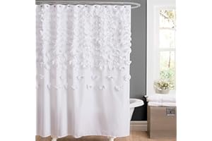 Lush Decor Lucia Shower Curtain, 72" x 72", White